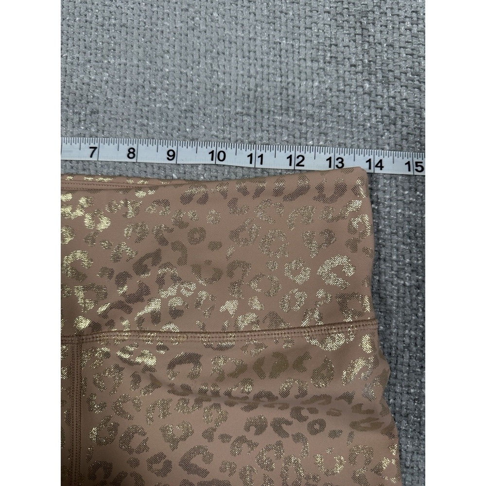 Zyia Active Leggings Womens 8-10 Pink Gold Metallic Leopard Print Activewear - Picture 4 of 9